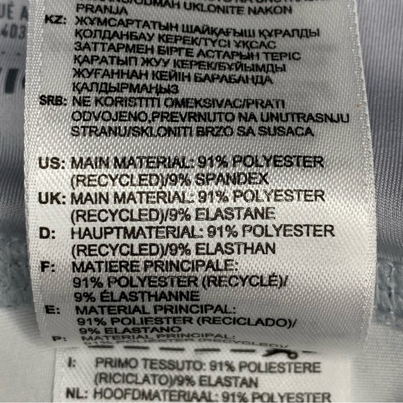 Small Reebok Blue White Geometric Print Speed Wick Athletic Leggings Activewear - Picture 10 of 10